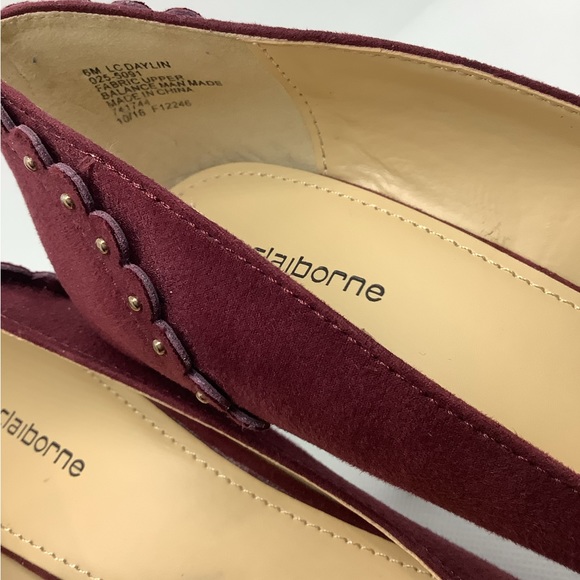 Liz Claiborne 6M Daylin Maroon Suede Studded Round Toe heels - Picture 6 of 9